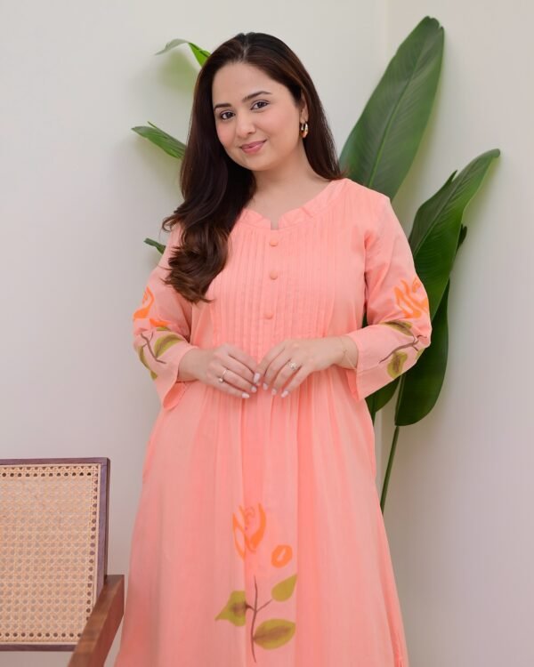 Cotton Fabric Hand Paint Kurti – Where Art Meets Comfort - Image 5