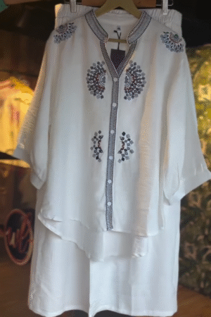 Pristine Medallion Embellished Co-ord Set – Resort Luxe Collection