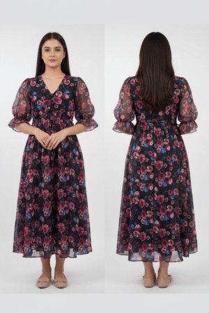 Chic & Feminine: Floral Printed Georgette Dress for Women