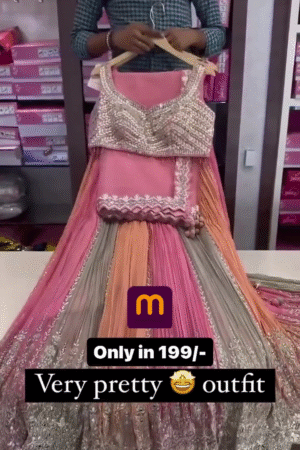 Multi Color Heavy Embroidered Lehenga Choli