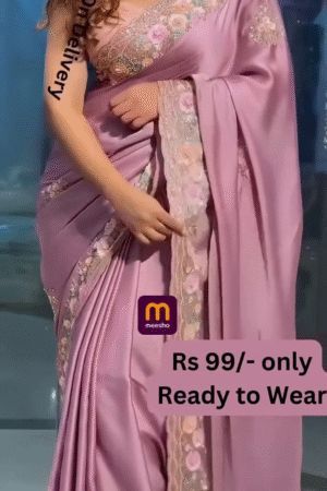 Embroidered Art Silk Saree in Purple – A Regal Expression of Elegance