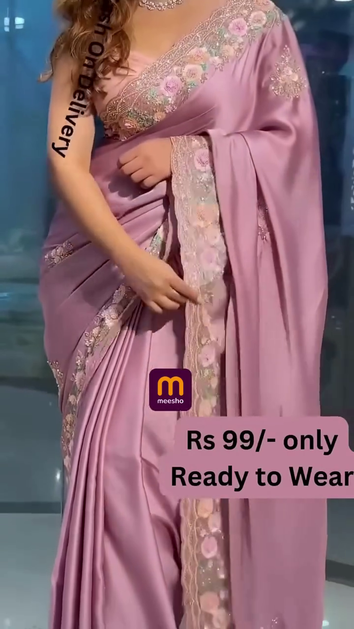 Embroidered Art Silk Saree in Purple – A Regal Expression of Elegance