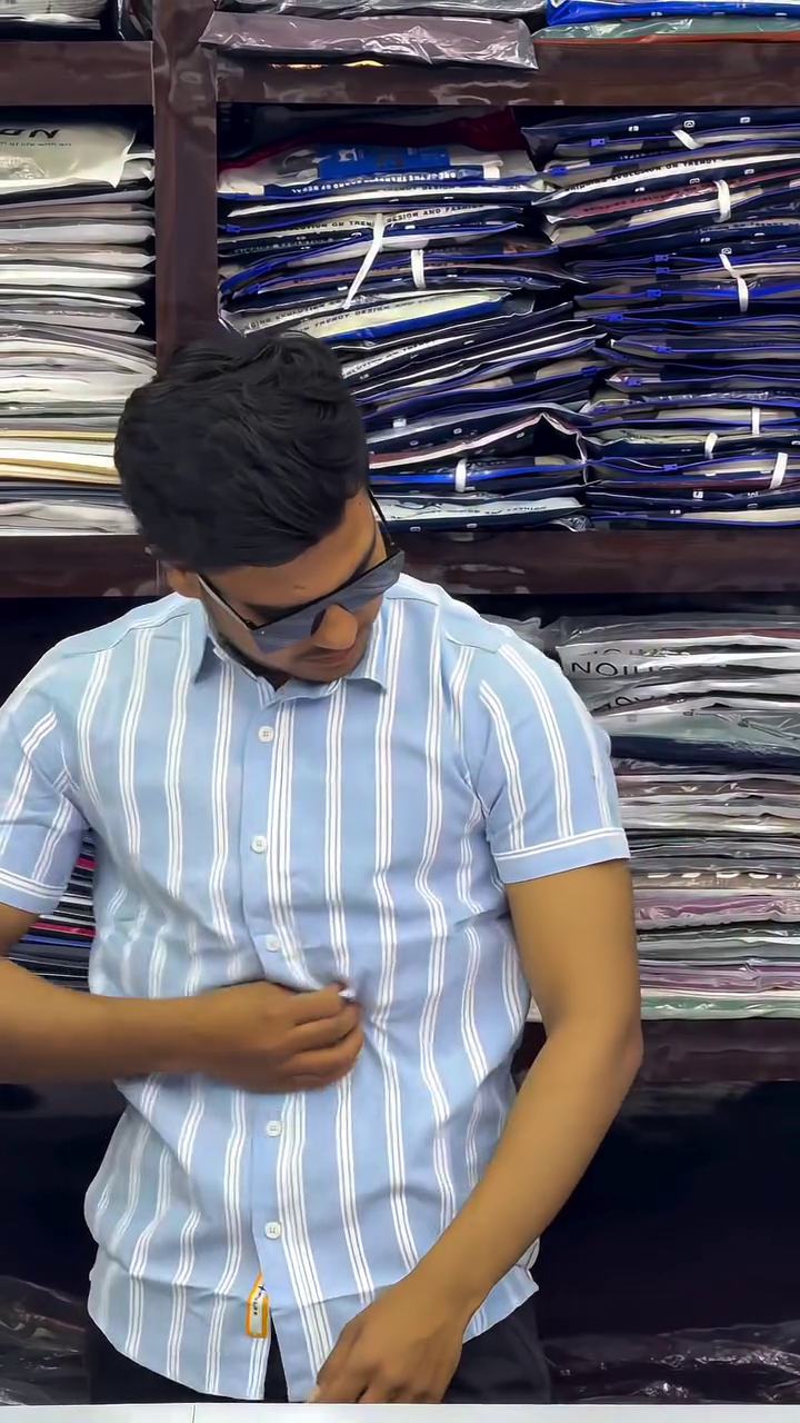 Men's Cotton Striped Regular Fit Shirt - Image 9
