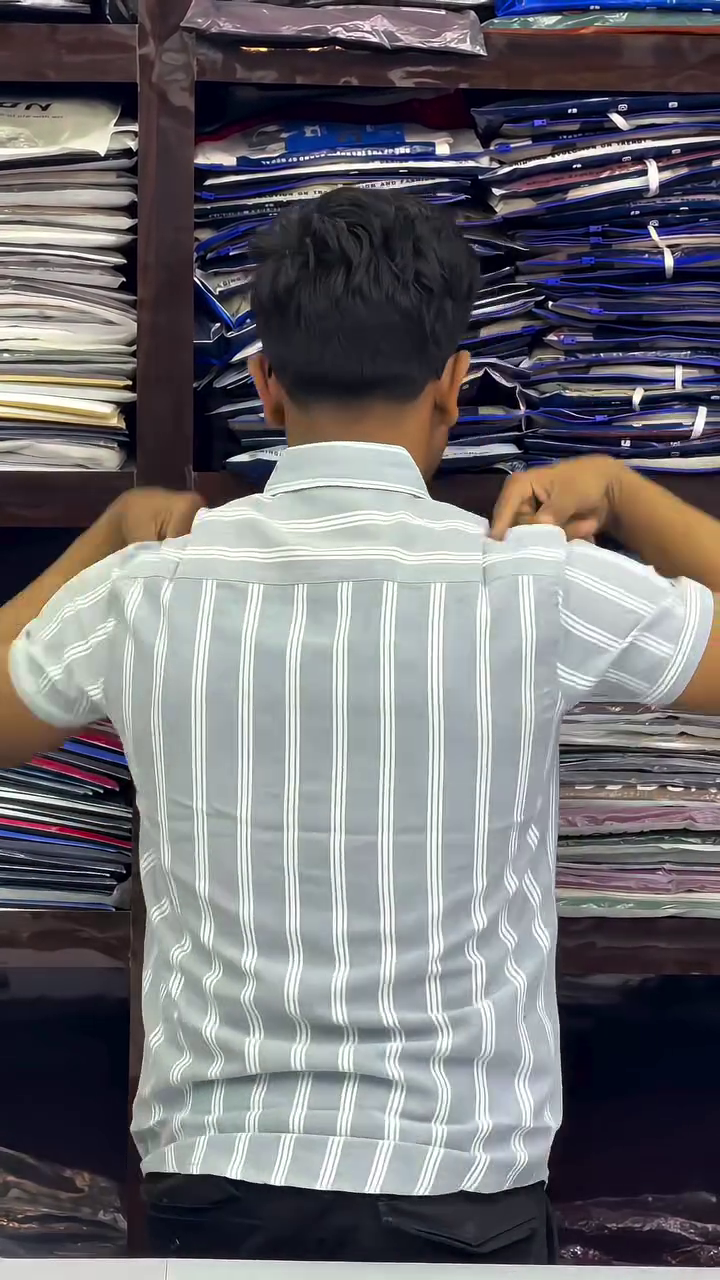 Men's Cotton Striped Regular Fit Shirt - Image 5