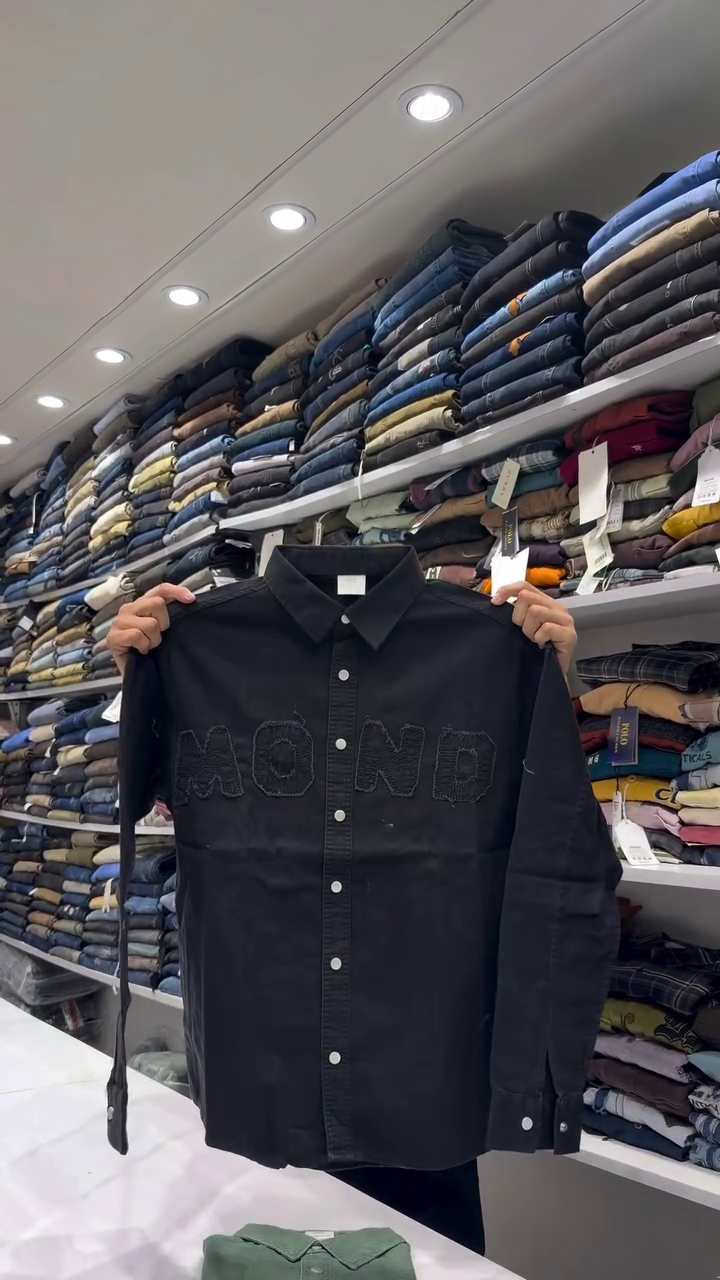 Men Textured Spread Collar Cotton Casual Shirt - Image 5