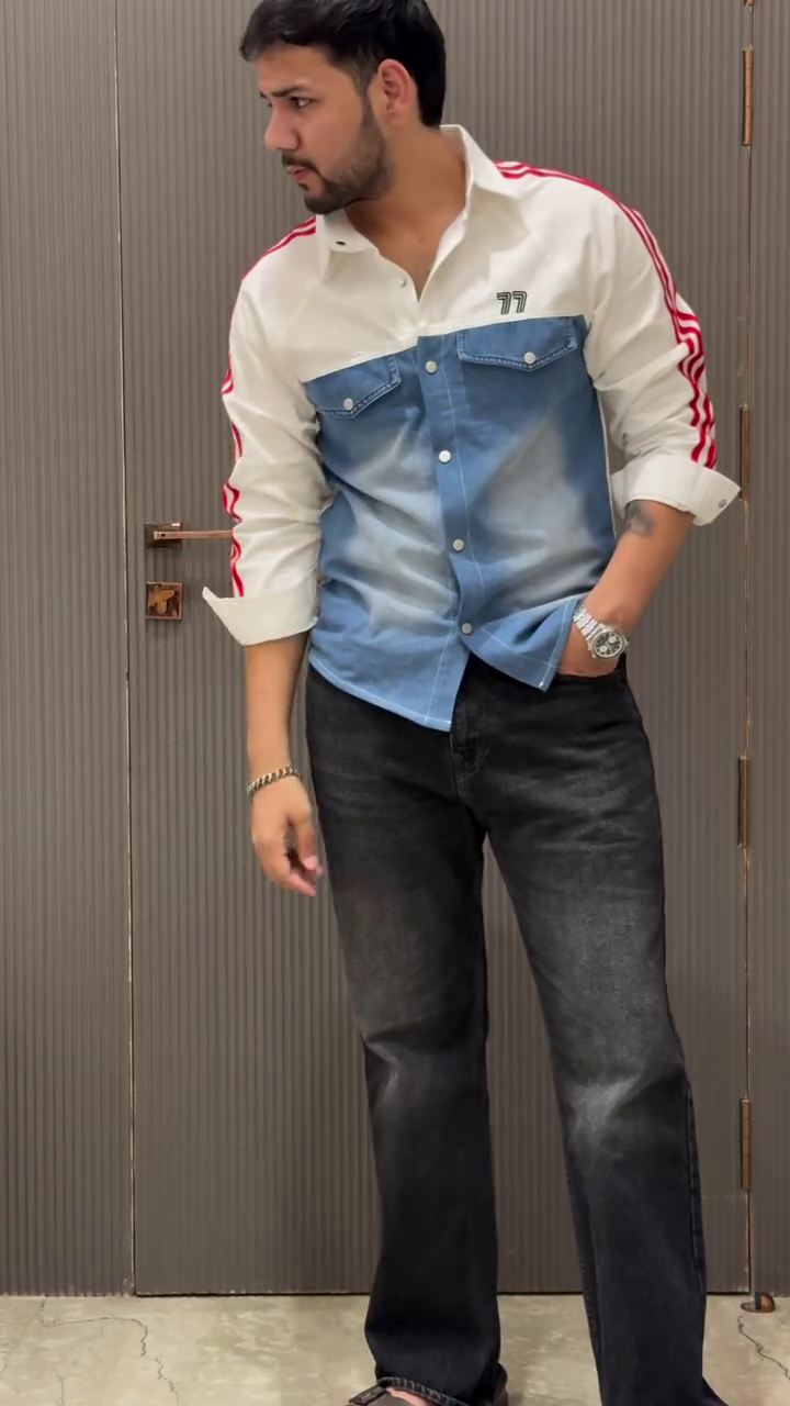 Colourblocked Pure Cotton Casual Shirt