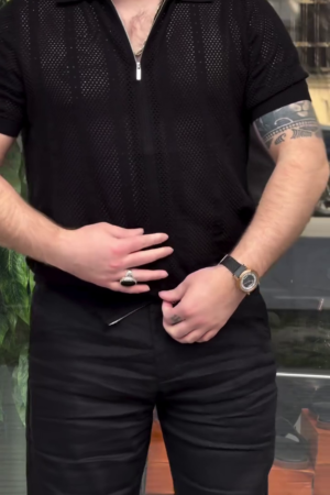 Men Printed Polo Collar T-shirt