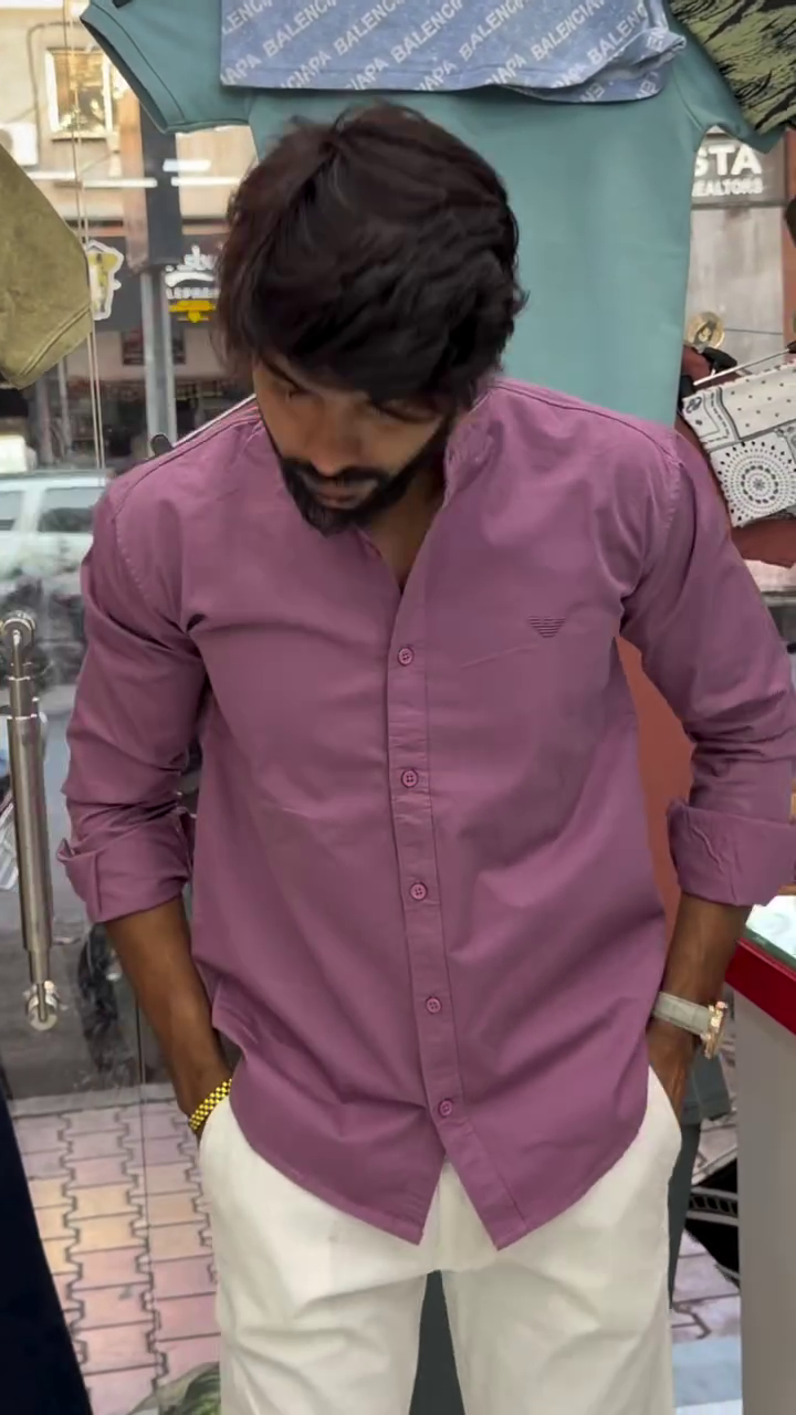 Men Spread Collar Slim Fit Casual Shirt - Image 12