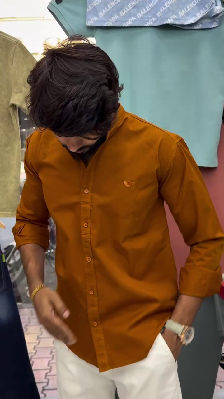 Men Spread Collar Slim Fit Casual Shirt - Image 9