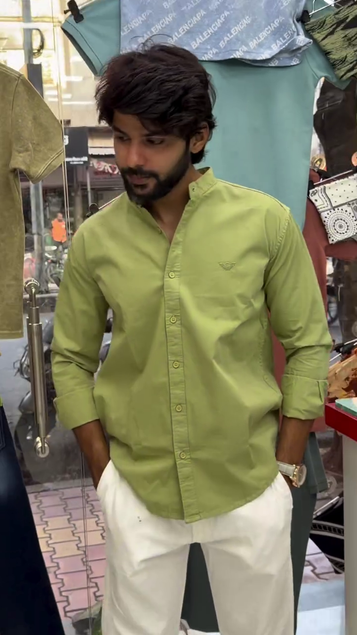 Men Spread Collar Slim Fit Casual Shirt - Image 6