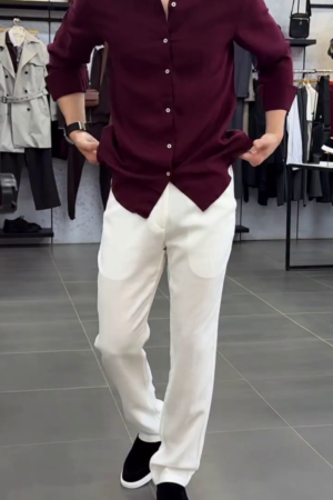 Men Spread Collar Comfort Casual Regular Fit Shirt