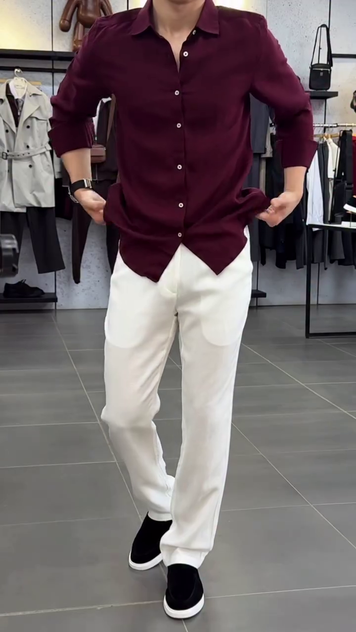 Men Spread Collar Comfort Casual Regular Fit Shirt
