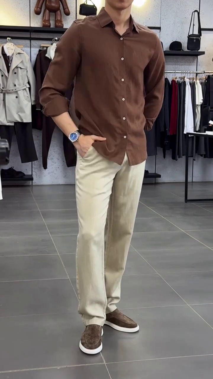 Men Spread Collar Comfort Casual Regular Fit Shirt - Image 5