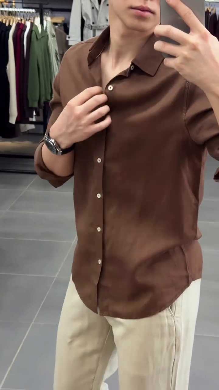 Men Spread Collar Comfort Casual Regular Fit Shirt - Image 4