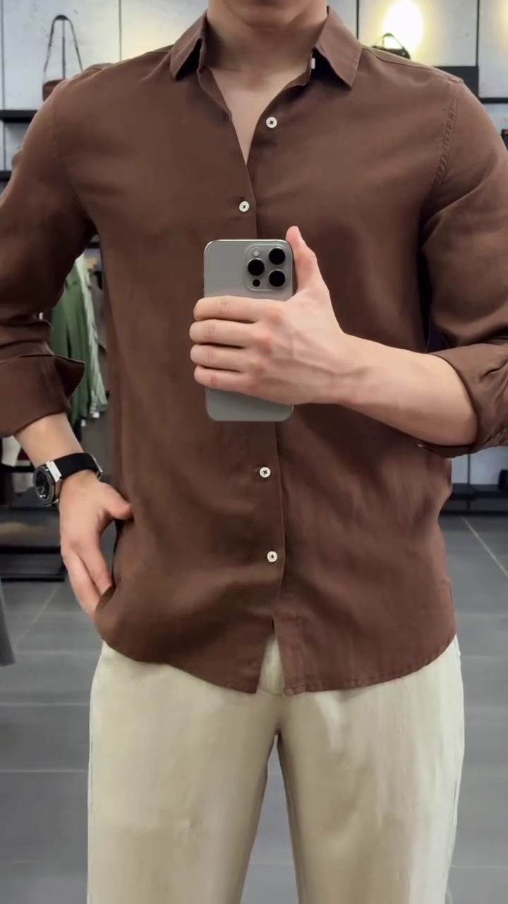 Men Spread Collar Comfort Casual Regular Fit Shirt - Image 3