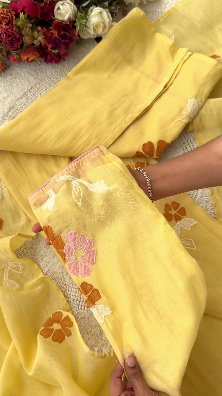 Women Floral Embroidered Cotton Kurta with Trousers & Dupatta - Image 8