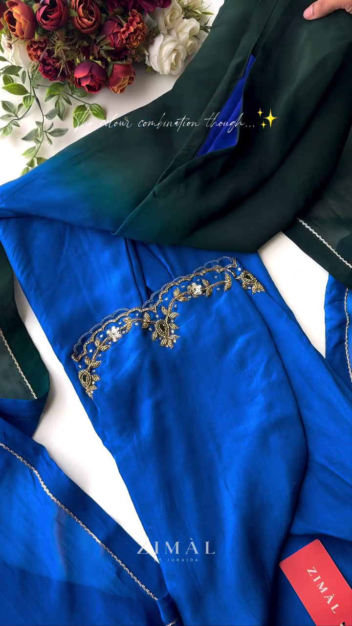 Embroidered Beads and Stones Chanderi Cotton Straight Kurta with Trousers & Dupatta - Image 8