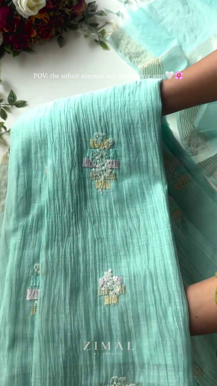 Ethnic Motifs Embroidered Lucknowi Chikankari Anarkali Kurta - Image 9