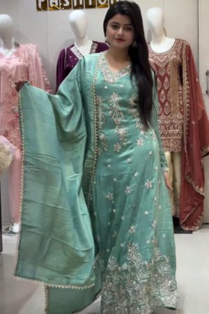 New Designer Party Wear Look TOP, Sharara Plazzo And Duppata, Natural Crep Fabric