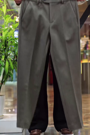 Men Korean Loose Fit Easy Wash Pleated Trousers